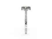 Emerald Cut Vintage Cathedral Engagement Ring Setting for a Fancy Green Lab-Grown Diamond | Carved Band | Platinum