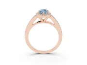 Marquise Split Shank Halo Engagement Ring Setting for a Fancy Blue Lab-Grown Diamond | Rose Gold