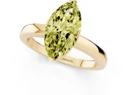 Marquise Solitaire Engagement Ring Setting for a Fancy Yellow Lab-Grown Diamond | Flat Tab Prongs | Yellow Gold