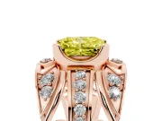 Radiant Cut Art Deco Engagement Ring Setting for a Fancy Yellow Lab-Grown Diamond | Rose Gold