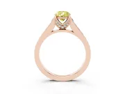 Pear-Shaped Graduated Pavé Engagement Ring Setting for a Fancy Yellow Lab-Grown Diamond | Rose Gold