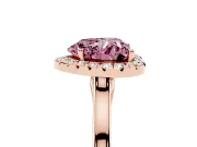 Heart-Shaped Halo Engagement Ring Setting for a Fancy Pink Lab-Grown Diamond | Flat Tapered Band | Rose Gold