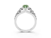 Marquise Graduated Side Stone Engagement Ring Setting for a Fancy Green Lab-Grown Diamond | Flat Top Band | Platinum