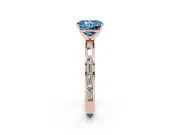 Radiant Cut Channel Set Engagement Ring Setting for a Fancy Blue Lab-Grown Diamond | Rose Gold