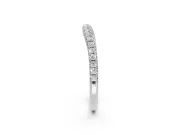 Round Lab-Grown Diamond Pavé Curved Half Eternity Wedding Band | Rounded Edges | White Gold