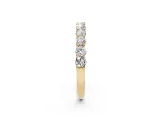Round Diamond Half Eternity Band Set in Yellow gold with Top-Row Prong Setting