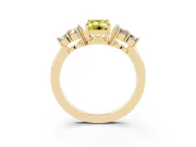 Emerald Cut Cluster Side Stone Engagement Ring Setting for a Fancy Yellow Lab-Grown Diamond | Plain Band | Yellow Gold