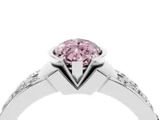 Marquise Half Bezel Engagement Ring Setting for a Fancy Pink Lab-Grown Diamond | Channel Band | Sterling Silver