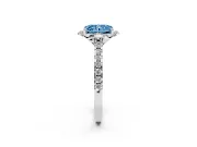 Radiant Cut Floral Petal Engagement Ring Setting for a Fancy Blue Lab-Grown Diamond | Petal Accents | White Gold
