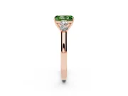 Radiant Cut 5 Stone Engagement Ring Setting for a Fancy Green Lab-Grown Diamond | Rose Gold