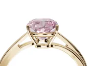 Cushion Cut Bypass Solitaire Engagement Ring Setting for a Fancy Pink Lab-Grown Diamond | Yellow Gold