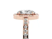 Oval Sectioned Halo Engagement Ring Setting | Pavé Gallery and Band | Rose Gold