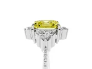 Asscher Cut Cluster Engagement Ring Setting for a Fancy Yellow Lab-Grown Diamond | White Gold