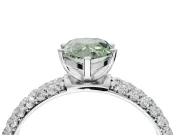 Pear-Shaped Domed Pavé Engagement Ring Setting for a Fancy Green Lab-Grown Diamond | Platinum