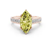Marquise Channel Engagement Ring Setting for a Fancy Yellow Lab-Grown Diamond | Rose Gold - Design NV-24671