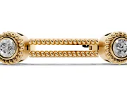 Round Lab-Grown Diamond Bezel Station Bracelet | Open Rope Bar Links | Yellow Gold