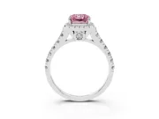 Radiant Cut Halo Engagement Ring Setting for a Fancy Pink Lab-Grown Diamond | Shared Prong Shoulders | Sterling Silver