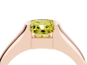 Radiant Cut Half Bezel Solitaire Engagement Ring Setting for a Fancy Yellow Lab-Grown Diamond | Wide Band | Rose Gold