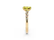 Radiant Cut Graduated Solitaire Engagement Ring Setting for a Fancy Yellow Lab-Grown Diamond | Yellow Gold