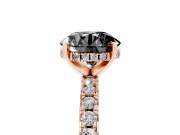 Round Hidden Halo Engagement Ring Setting | Pave Band | Rose Gold