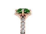 Cushion Cut Floral Petal Engagement Ring Setting for a Fancy Green Lab-Grown Diamond | Petal Accents | Rose Gold
