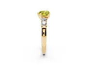 Heart-Shaped Five Stone Engagement Ring Setting for a Fancy Yellow Lab-Grown Diamond | Yellow Gold