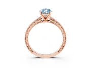 Pear-Shaped Engraved Engagement Ring Setting for a Fancy Blue Lab-Grown Diamond | Rose Gold