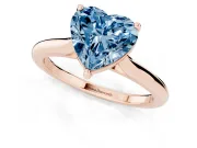 Heart-Shaped Cathedral Engagement Ring Setting for a Fancy Blue Lab-Grown Diamond | Rose Gold