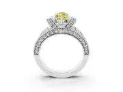 Marquise Vintage Pave Engagement Ring Setting for a Fancy Yellow Lab-Grown Diamond | Milgrain Edges | Sterling Silver