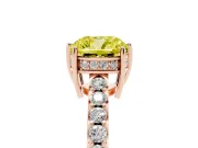 Cushion Cut Engagement Ring Setting for a Fancy Yellow Lab-Grown Diamond | Rose Gold - Design NV-24649