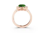 Heart-Shaped Scalloped Halo Engagement Ring Setting for a Fancy Green Lab-Grown Diamond | Rose Gold