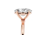 Oval Thin Solitaire Engagement Ring Setting | Straight Plain Band | Rose Gold