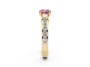Cushion Cut Channel Engagement Ring Setting for a Fancy Pink Lab-Grown Diamond | Yellow Gold - Design NV-24671