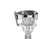 Fancy Black Pear-Shaped Lab-Grown Diamond Three-Stone Ring Set in Platinum with Channel-Set Band and Prong Setting