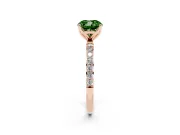 Cushion Cut Pave Engagement Ring Setting for a Fancy Green Lab-Grown Diamond | Slim Band | Rose Gold