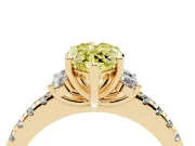 Marquise Side Stone Engagement Ring Setting for a Fancy Yellow Lab-Grown Diamond | Pave Band | Yellow Gold