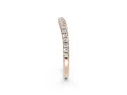 Round Lab-Grown Diamond Pavé Curved Half Eternity Wedding Band | Rounded Edges | Rose Gold