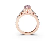 Marquise Graduated Engagement Ring Setting for a Fancy Pink Lab-Grown Diamond | Rose Gold