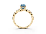 Radiant Cut Twisted Vine Engagement Ring Setting for a Fancy Blue Lab-Grown Diamond | Yellow Gold
