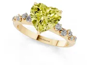 Heart-Shaped Graduated Solitaire Engagement Ring Setting for a Fancy Yellow Lab-Grown Diamond | Yellow Gold
