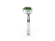 Heart-Shaped Milgrain Frame Engagement Ring Setting for a Fancy Green Lab-Grown Diamond | White Gold