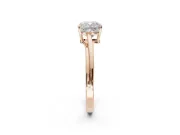 Cushion Cut Bypass Solitaire Engagement Ring Setting | Plain Polished Band | Rose Gold