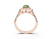 Pear-Shaped Halo Engagement Ring Setting for a Fancy Green Lab-Grown Diamond | Pavé Panel Shoulders | Rose Gold