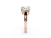 Pear-Shaped Three Stone Engagement Ring Setting | Large Side Stones | Rose Gold