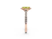 Emerald Cut Floral Petal Engagement Ring Setting for a Fancy Yellow Lab-Grown Diamond | Petal Accents | Rose Gold
