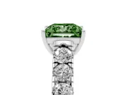 Princess Cut Engagement Ring Setting for a Fancy Green Lab-Grown Diamond | White Gold - Design NV-24643