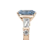 Emerald Cut Tapered Baguette Engagement Ring Setting for a Fancy Blue Lab-Grown Diamond | Rose Gold