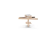 Pear-Shaped Lab-Grown Diamond Bar Stud Earrings | Micro Pavé Line | Rose Gold