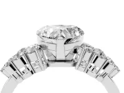 Heart Cut Diamond Cluster Engagement Ring Set in White gold with Pavé Band and Prong Setting