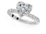 Heart-Shaped Hidden Halo Engagement Ring Setting | Sterling Silver